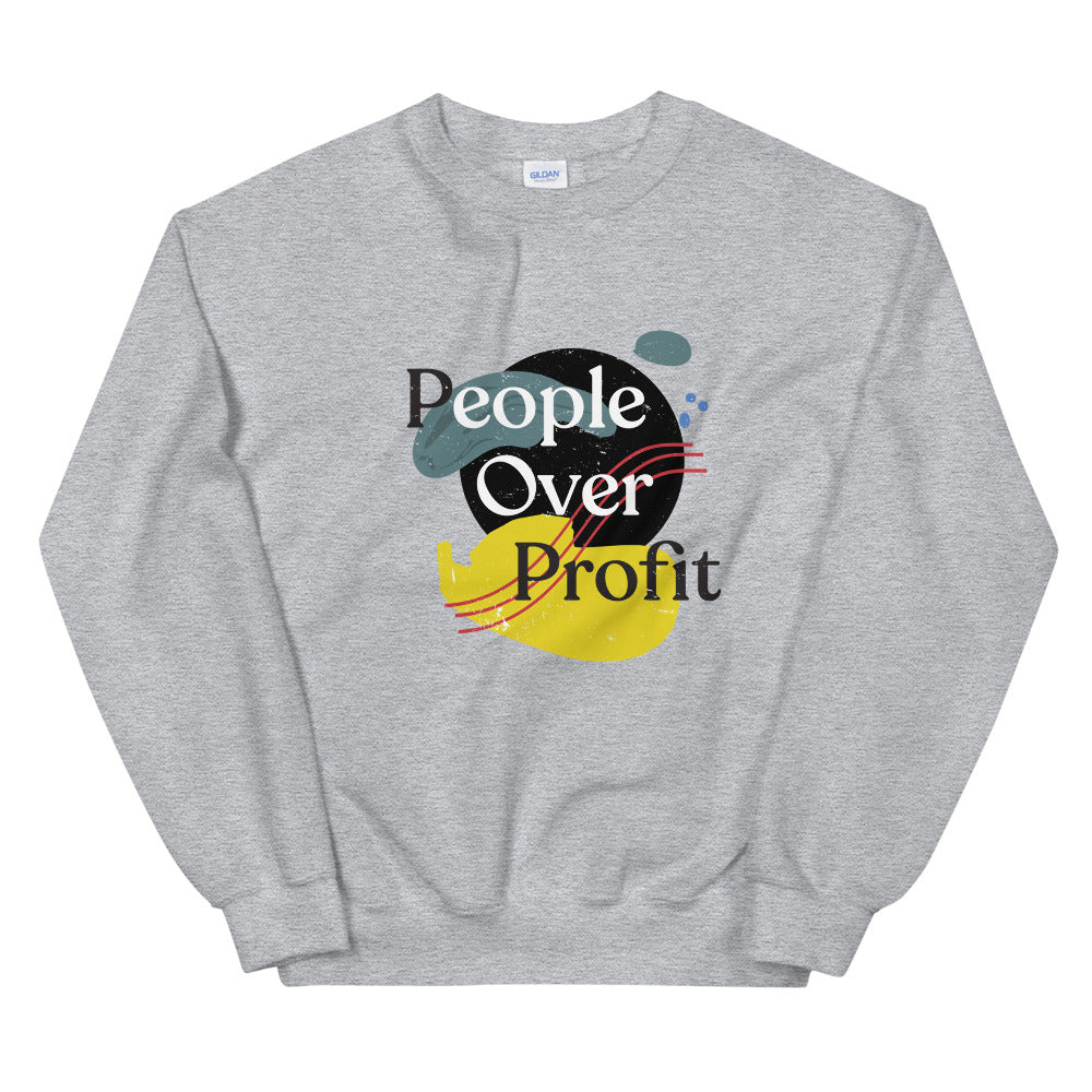 mave afhængige sammen People over Profit Print Sweatshirt | Major's Project Pop