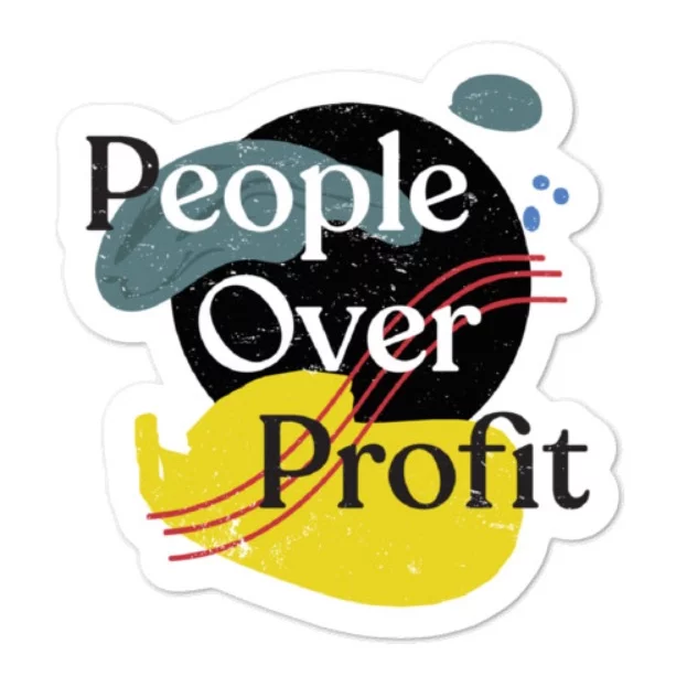People Over Profit Sticker - Paint